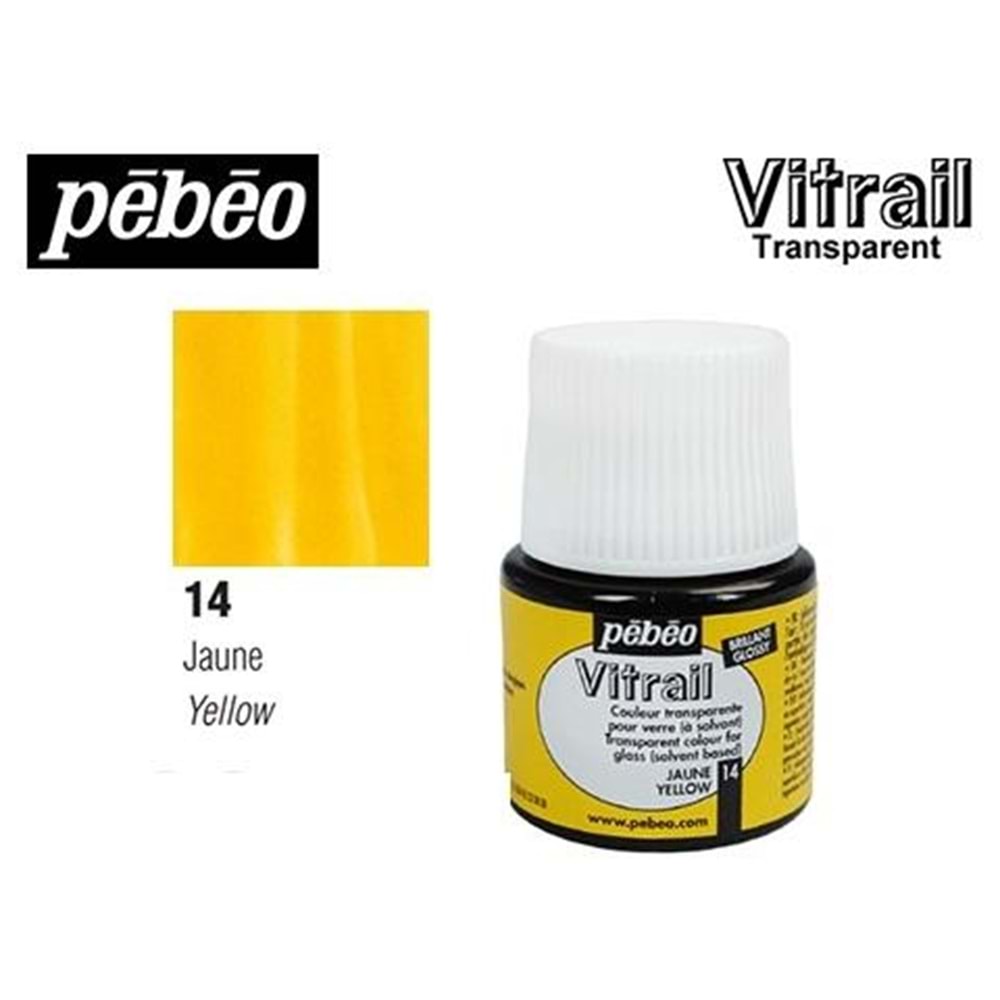 Pebeo Vitrail Solvent Bazlı Transparan Cam Boyası 45ml Yellow 14