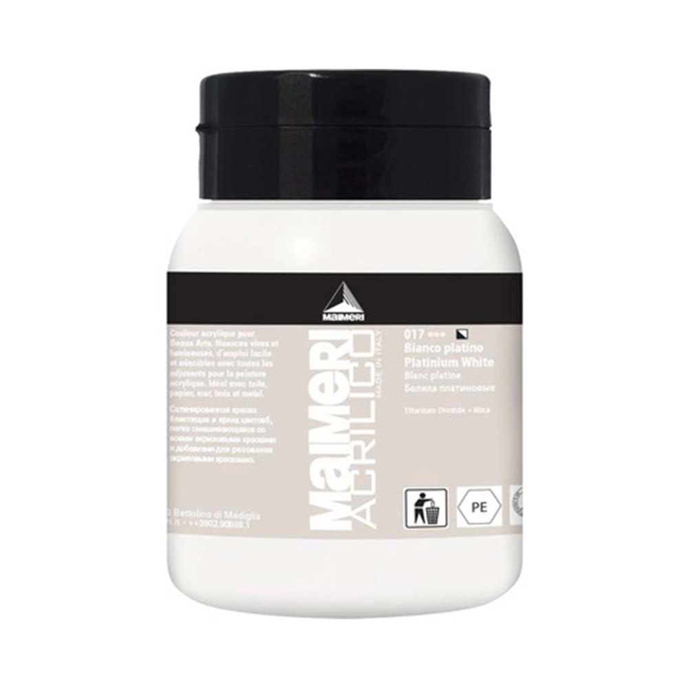 Maimeri Acrilico Akrilik Boya 500ml No: 017 Platinium White
