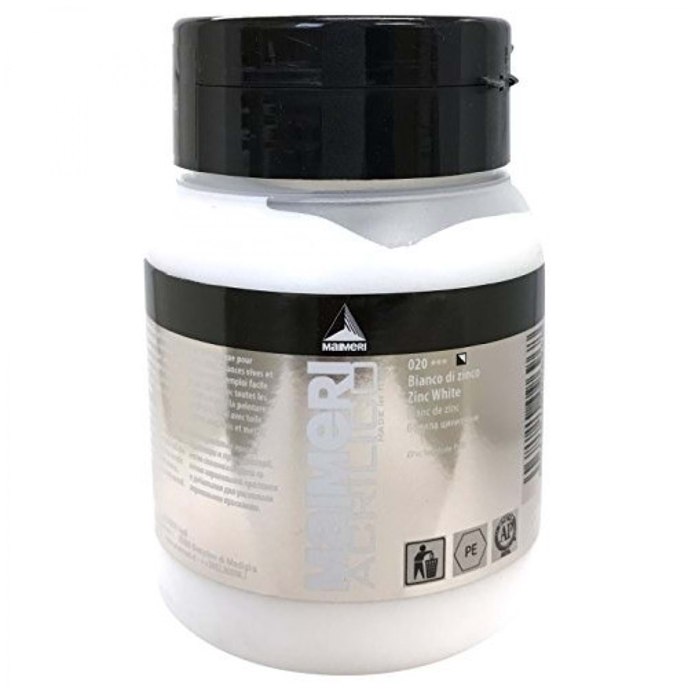 Maimeri Acrilico Akrilik Boya 500ml No: 020 Zinc White