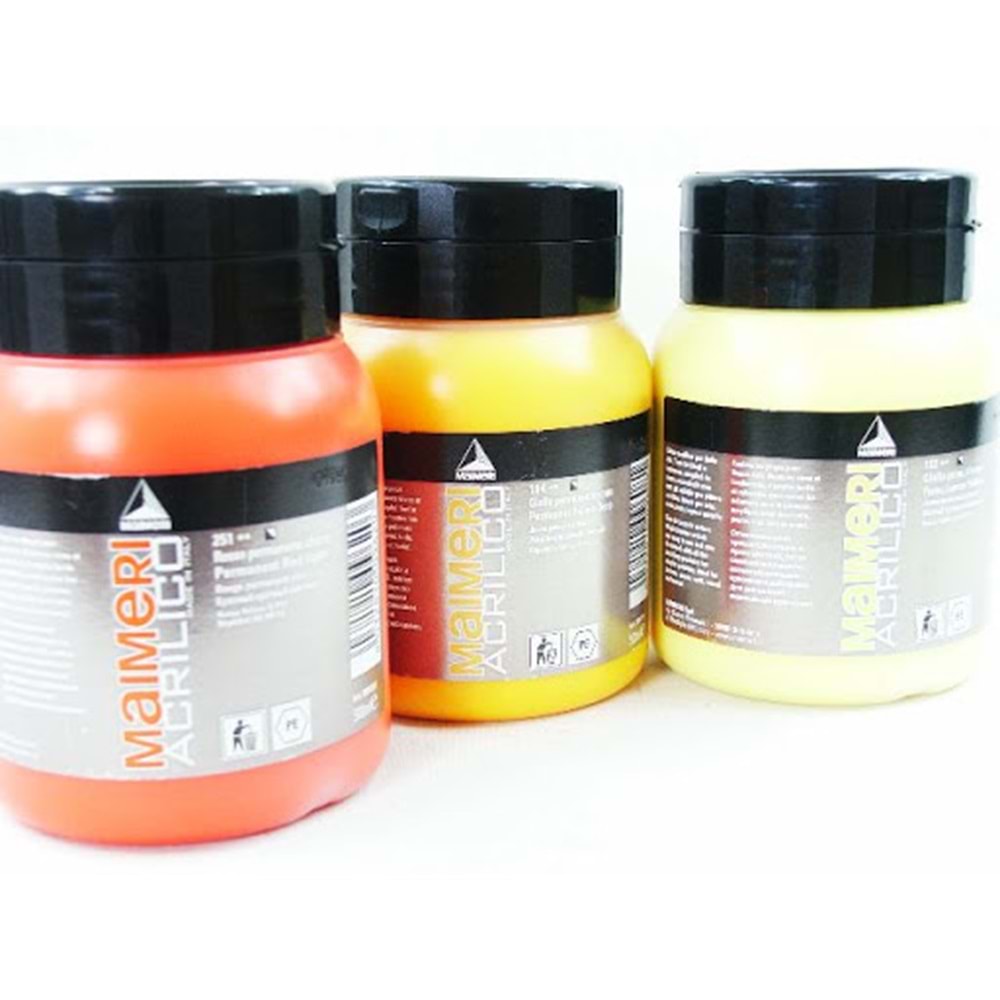 Maimeri Acrilico Akrilik Boya 500ml No: 112 Permanent Lemon Yellow