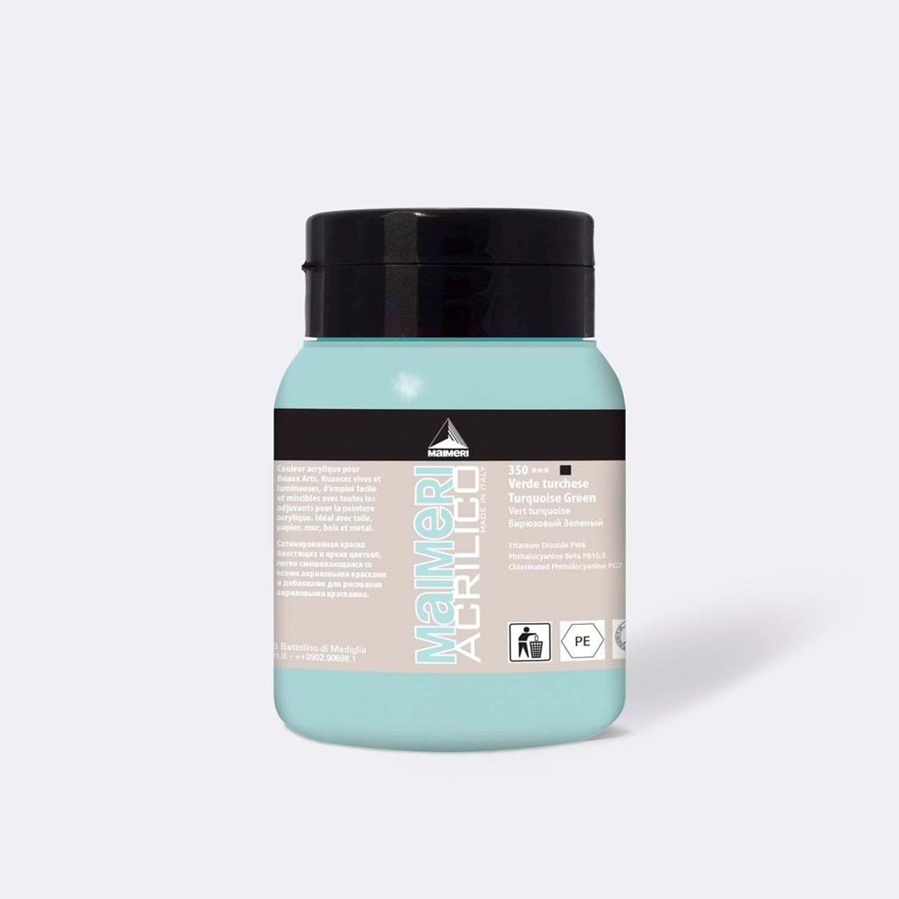 Maimeri Acrilico Akrilik Boya 500ml No: 350 Turquoise Green