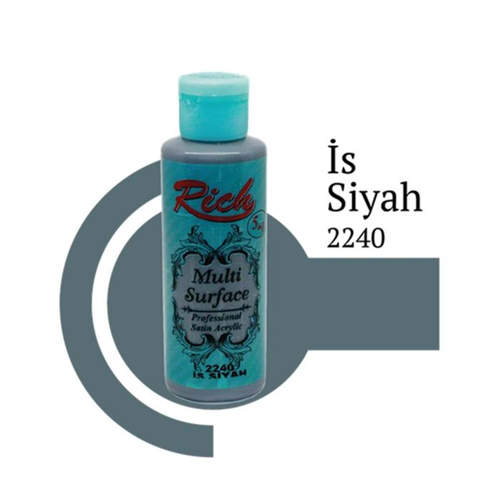 Rich Multi Surface Akrilik Boya 120ml 2240 İs Siyah