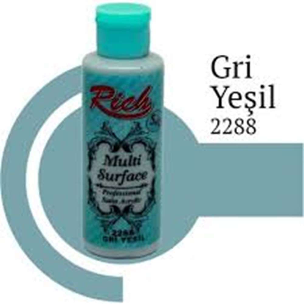 Rich Multi Surface Akrilik Boya 120ml 2288 Gri Yeşil