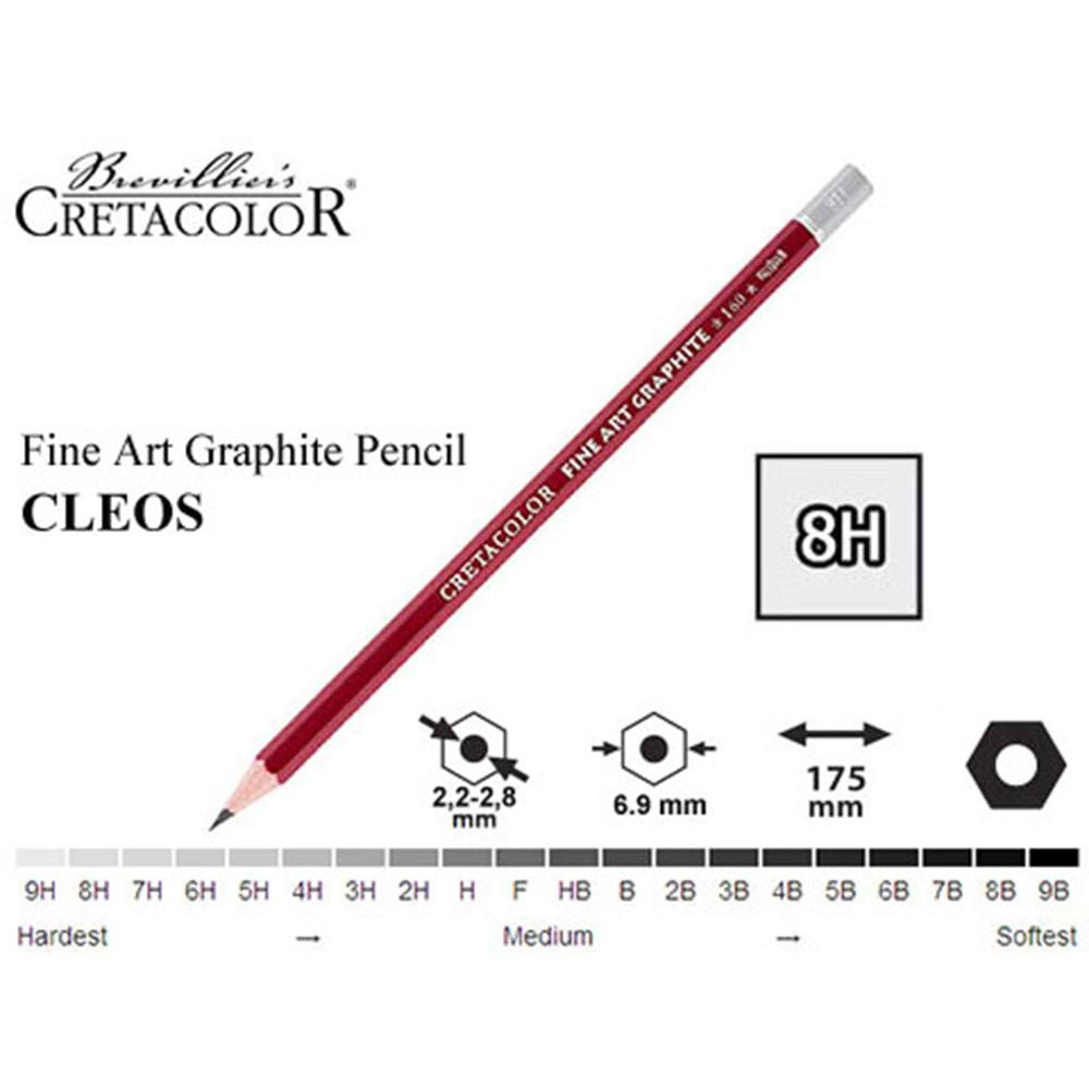 Cretacolor Fine Art Graphite Dereceli Kalem 160 8H (1 Adet)