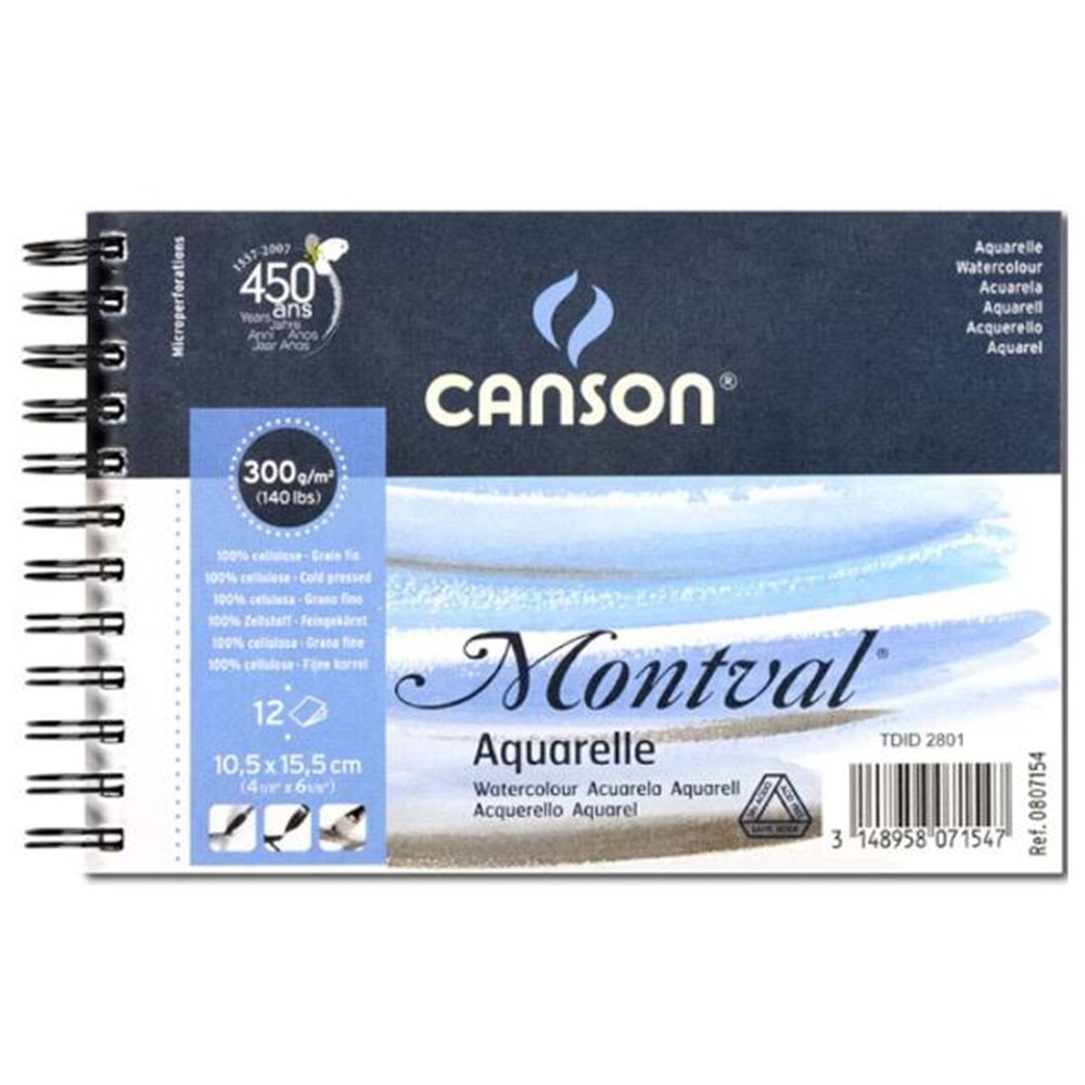 Canson Montval Sulu Boya Defteri 10,5x15,5 cm 300 g 12 Yaprak