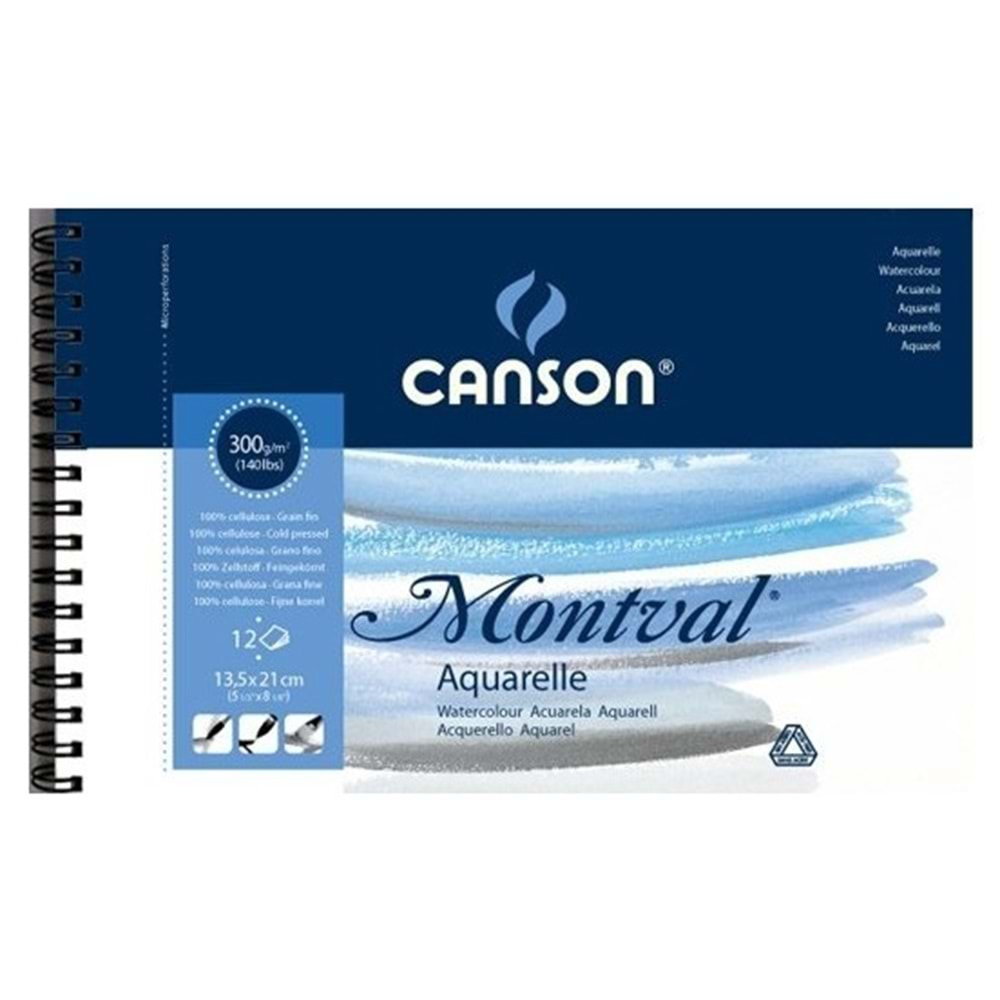 Canson Montval Sulu Boya Defteri 13,5x21 cm 300 g 12 Yaprak