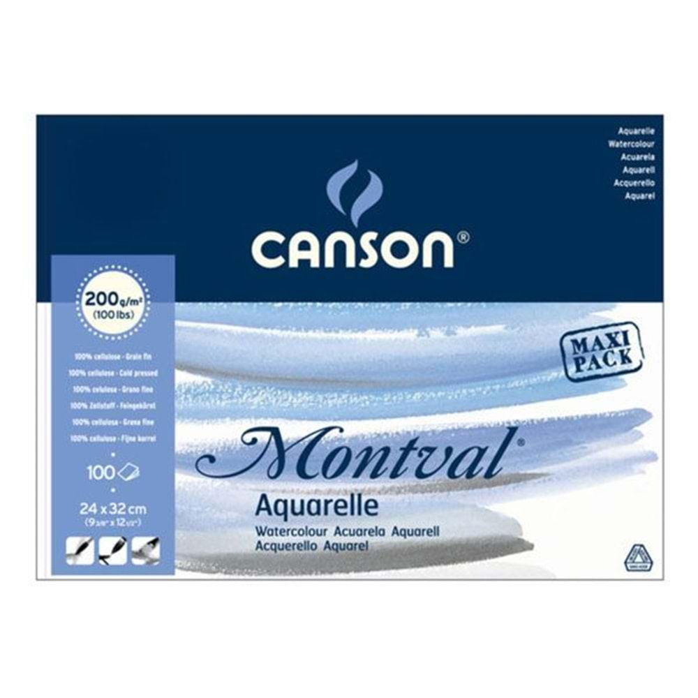 Canson Montval Sulu Boya Blok 24x32 cm 200 g 100 Yaprak