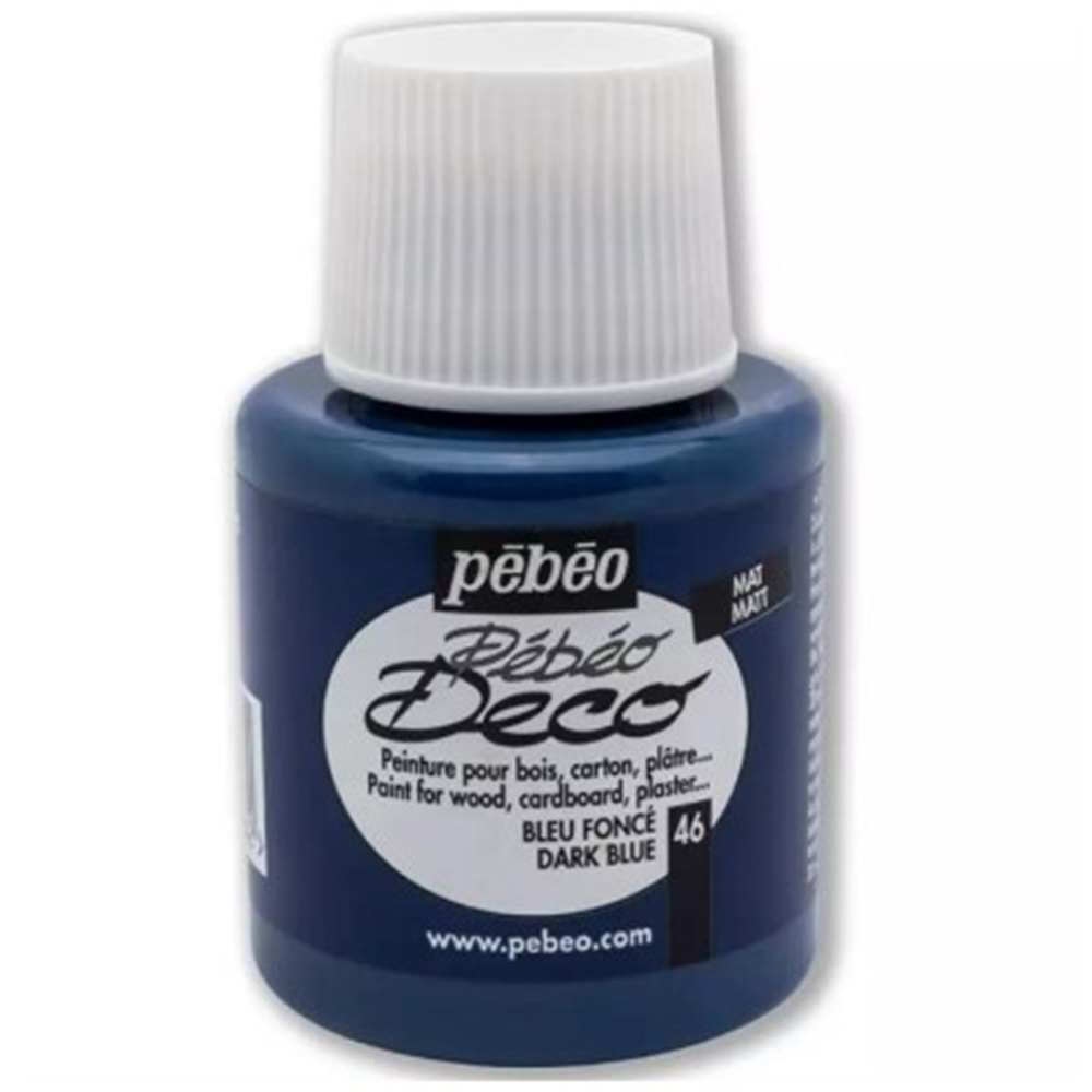 Pebeo Deco Su Bazlı Ahşap Boya 110ml Mat 46 Dark Blue