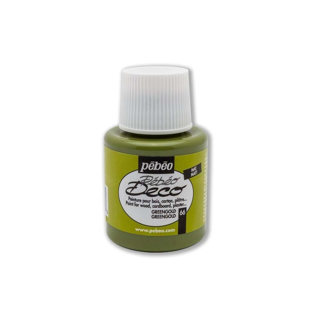 Pebeo Deco Mat Tüm Yüzey Boyası 110 Ml 66 Greengold