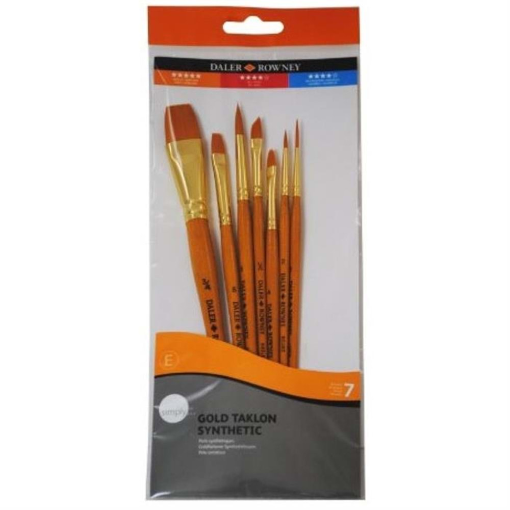 Daler Rowney Gold Taklon Synthetic Fırça 7’li Set