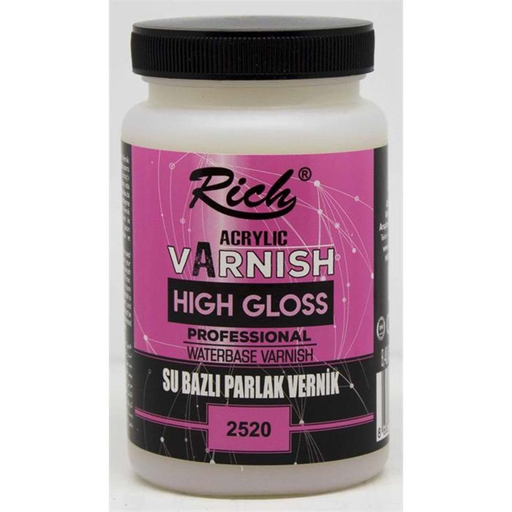 Rich High Gloss Su Bazlı Parlak Vernik 250 cc