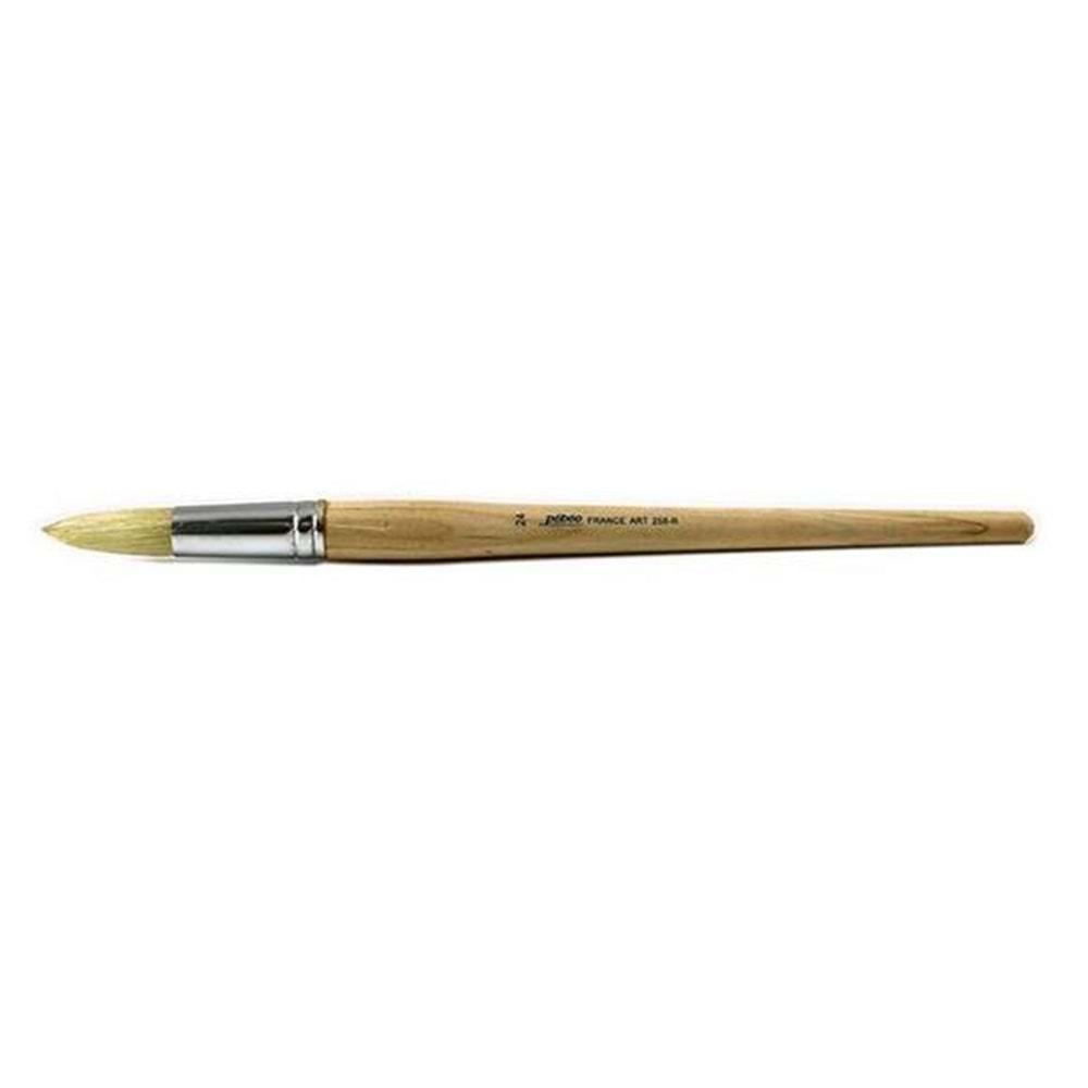 Pebeo Seri 258R Yuvarlak Beyaz Bristle Kil Firça No:24