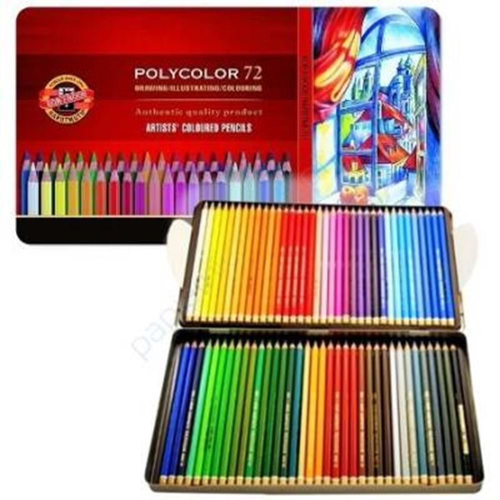 Koh-i Noor Polycolor Artist Kuru Boya Kalemi 72 Renk Metal Kutu