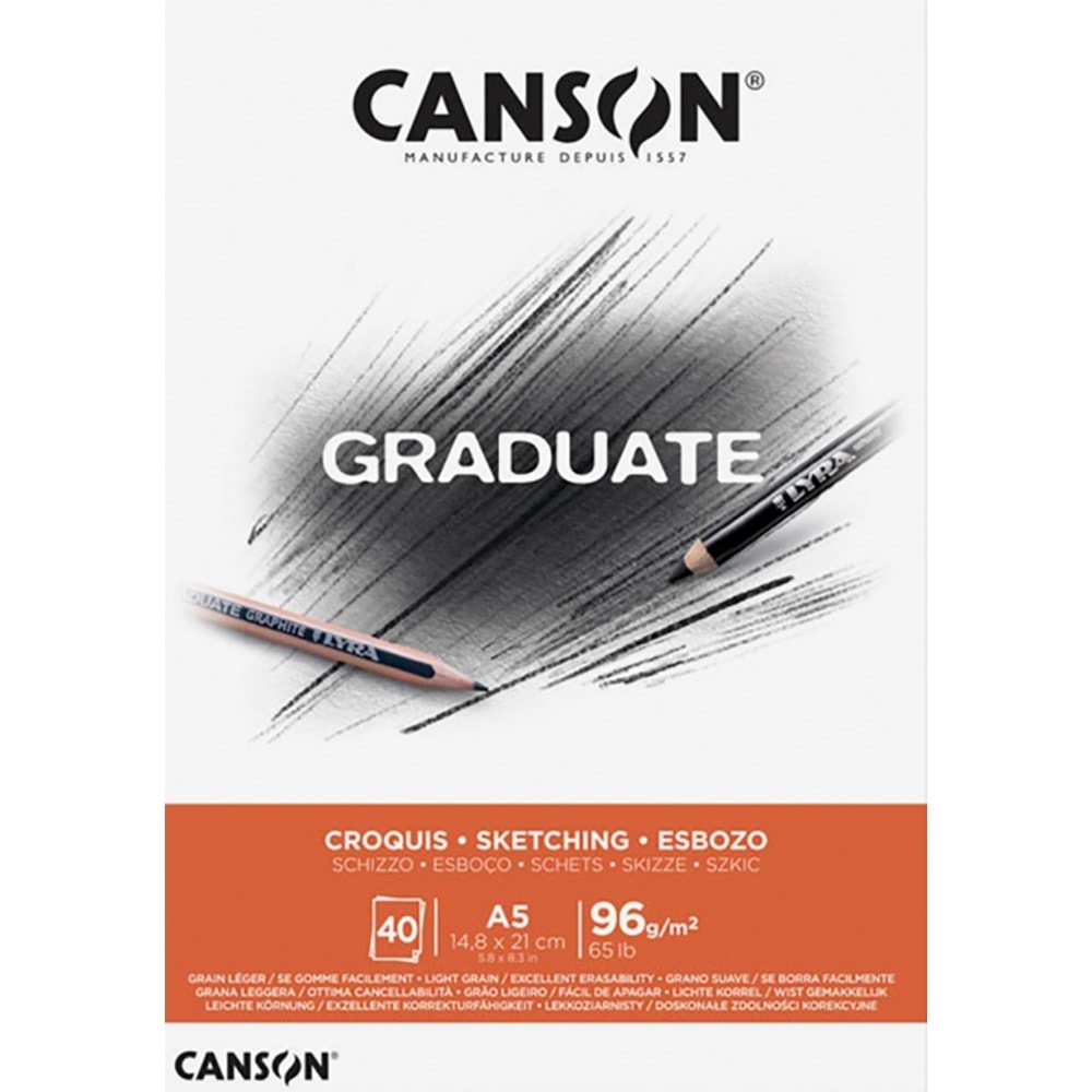 Canson Graduate Eskiz Blok 96 g A5 40 Yaprak