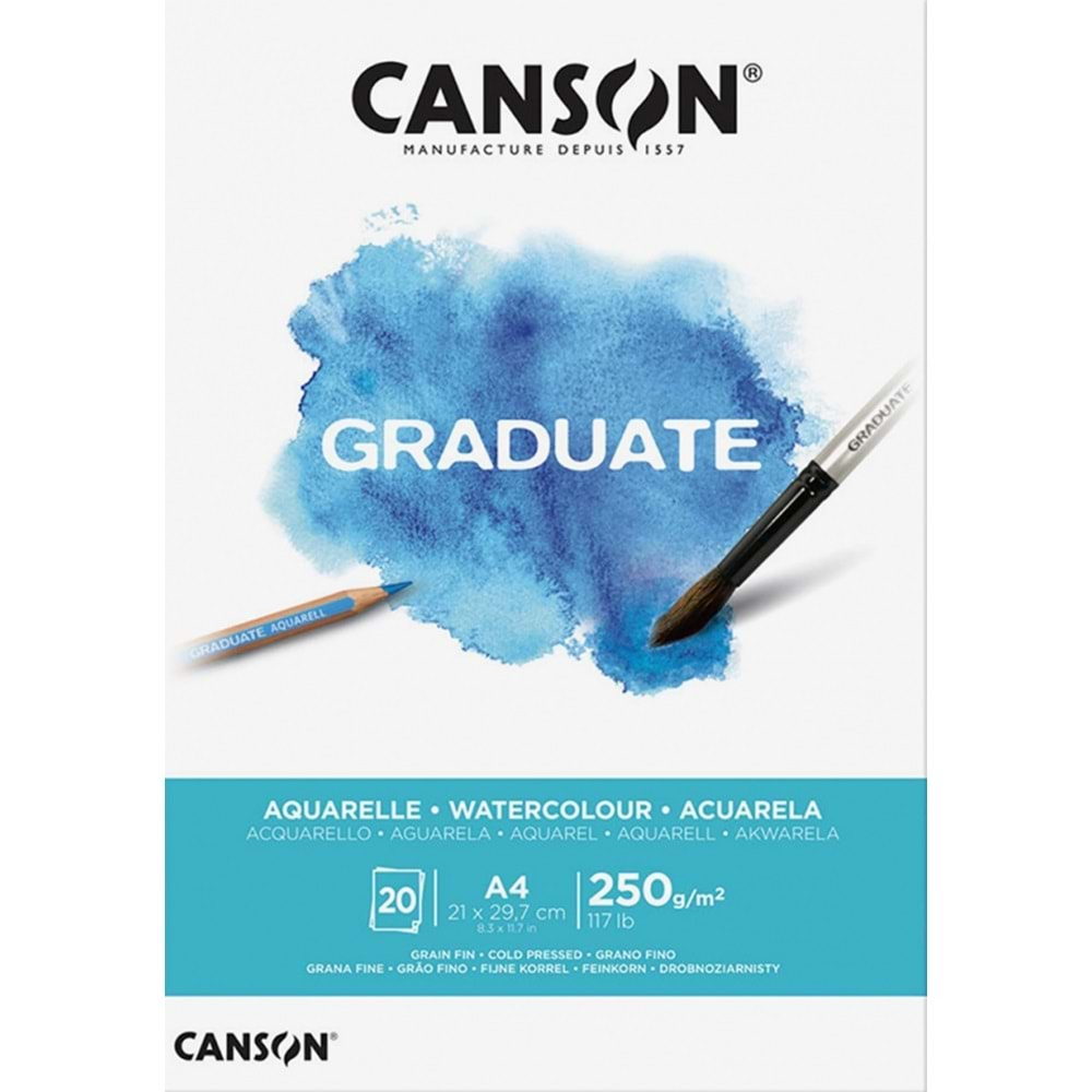 Canson Graduate A4 Sulu Boya Blok 250 g 20 Yaprak