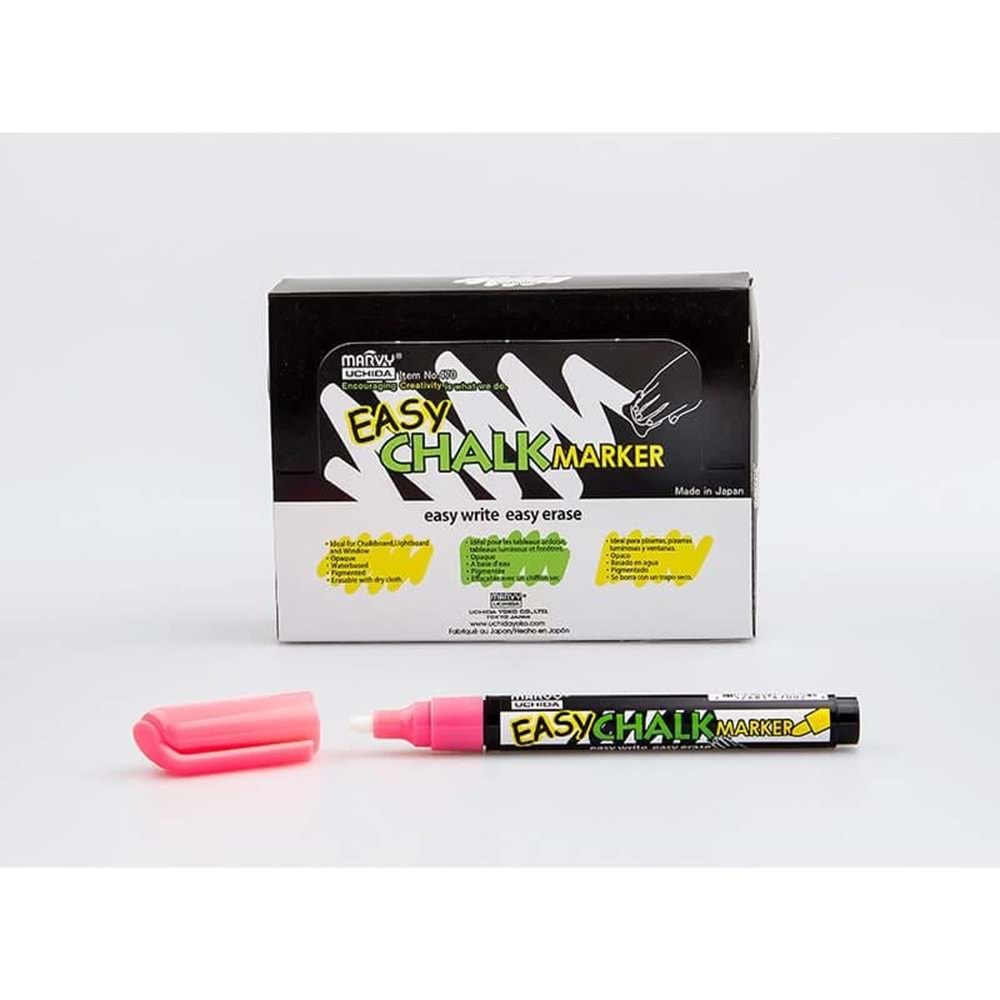 Marvy Easy Chalk Marker Sıvı Tebeşir Kalemi Fosforlu Kırmızı
