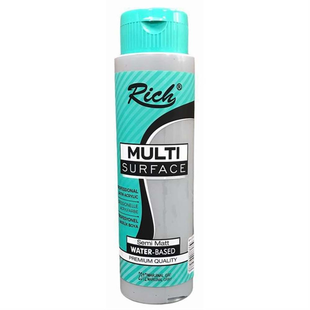 Rich Multi Surface Akrilik Boya 500 ml 2312 Marjinal Gri