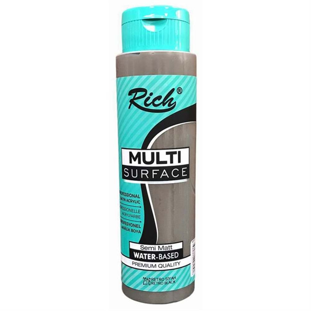 Rich Multi Surface Akrilik Boya 500 ml 2316 Retro Siyah