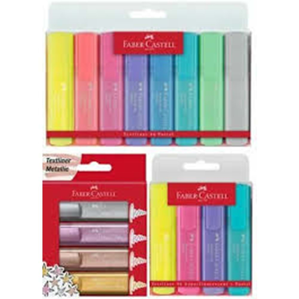 Faber Castell Textliner 1546 Pastel Fosforlu Kalem 8'Lİ Poşet