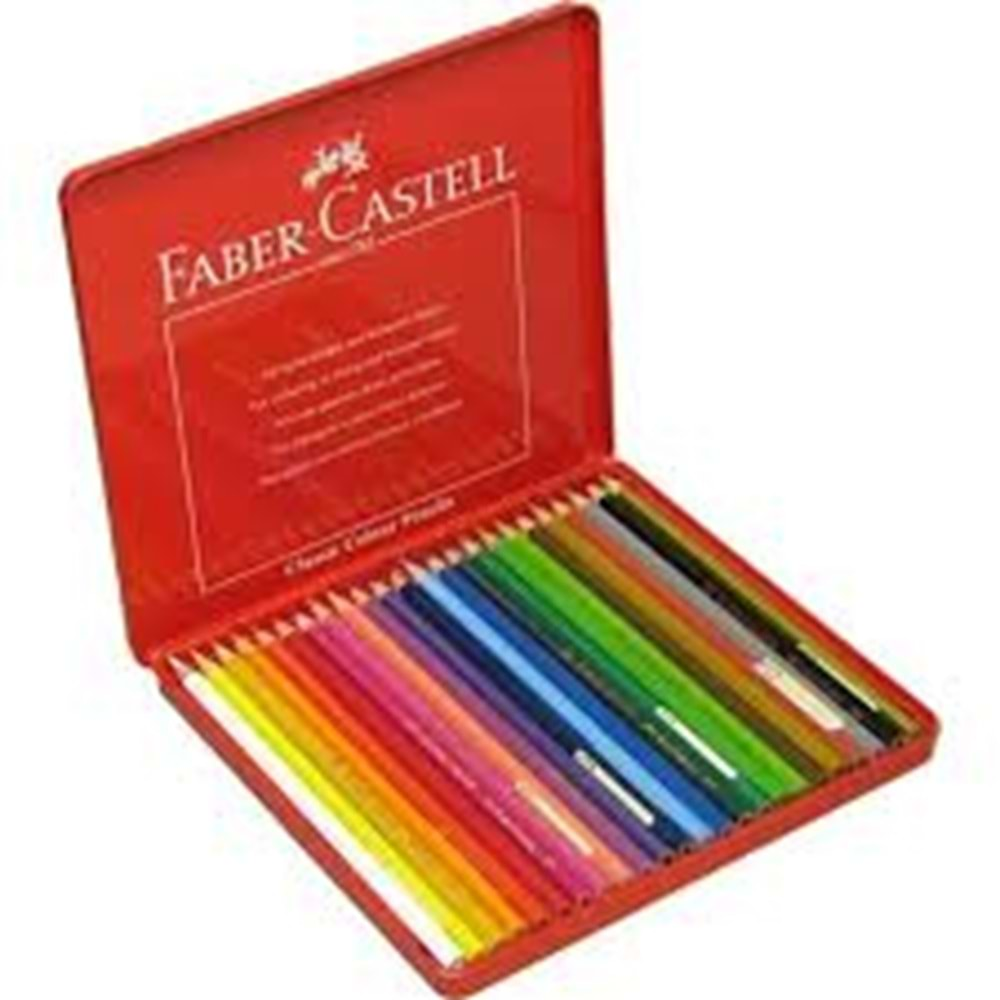 Faber Castell Kuru Boya Kalemi 24 Renk Metal Kutu