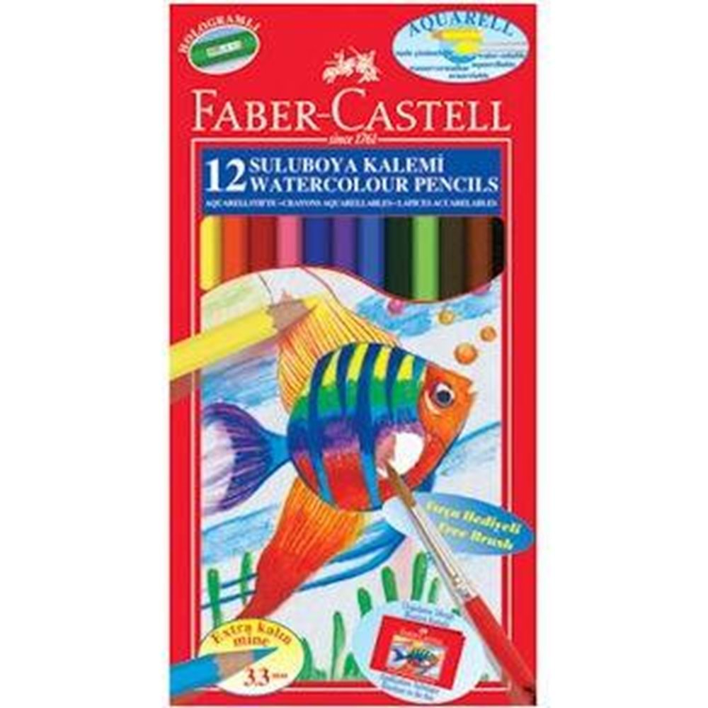 Faber Castell Aquarel Suluboya Kalemi 12 Renk Karton Kutu