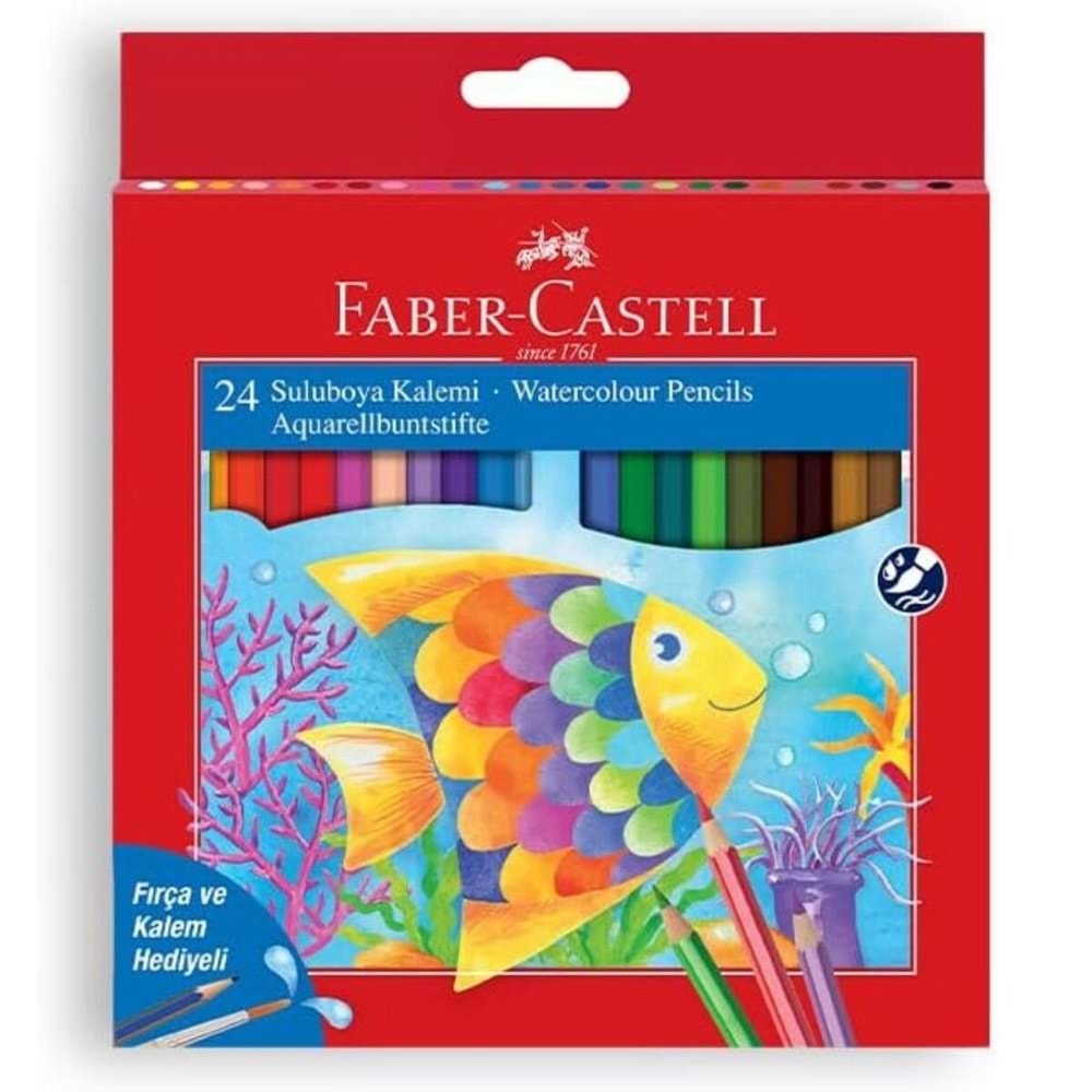 Faber Castell Aquarel Suluboya Kalemi 24 Renk Karton Kutu