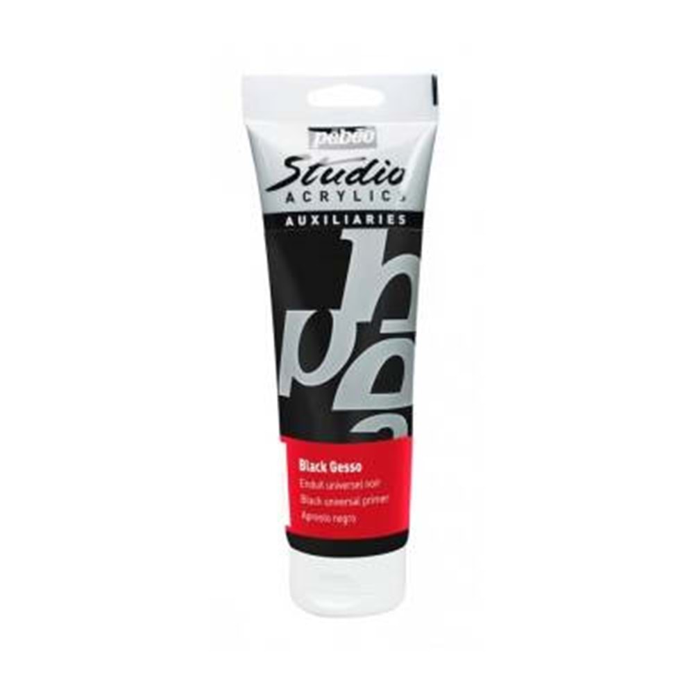 Pebeo Acrylic Black Gesso Studio Siyah Astar Boya 250 ml.