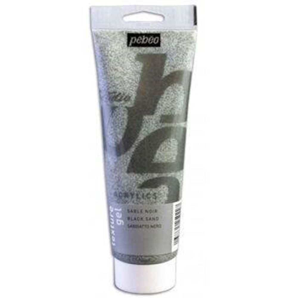 Pebeo Acrylic Texture Gel Black Sand Siyah Kum Jeli 250 ml.