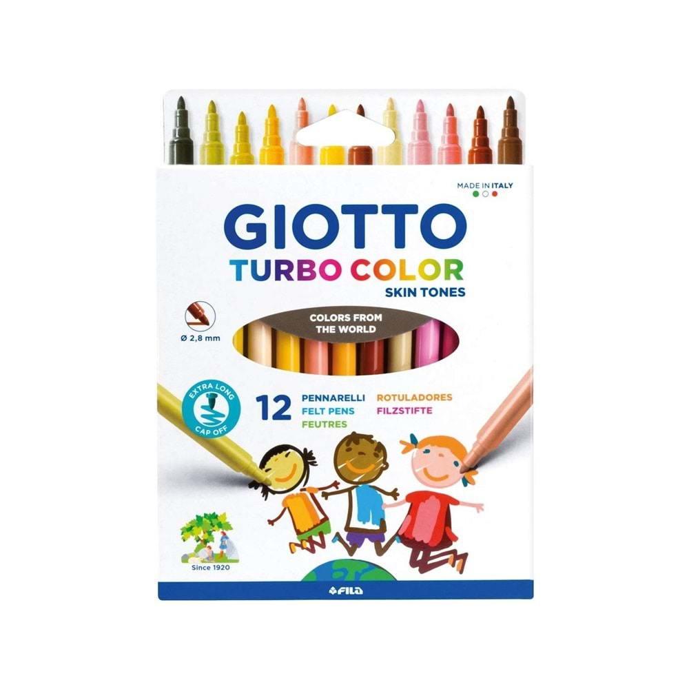 Giotto Turbo Color Skin Tones Keçeli Kalem 12'li Ten Renkleri