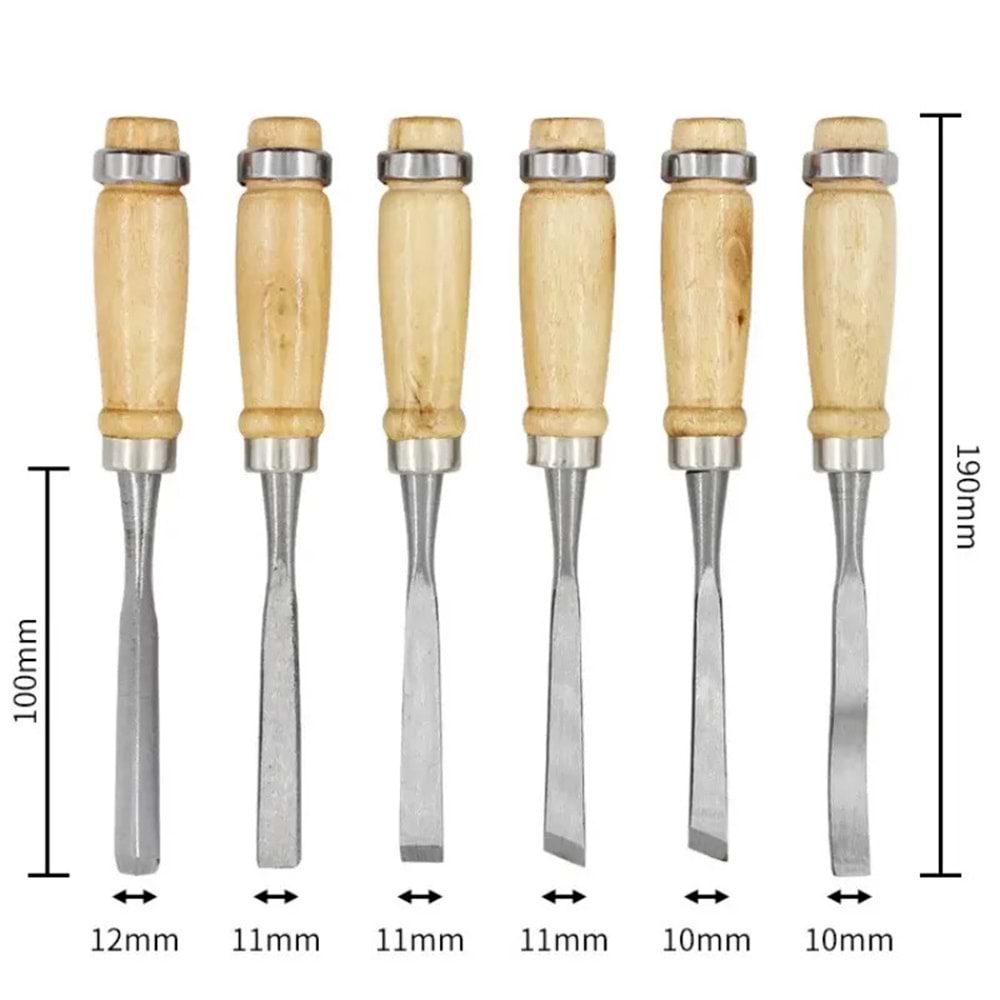 Art Tuval Çantalı Ahşap Oyma Seti 20 cm 12’li E0346
