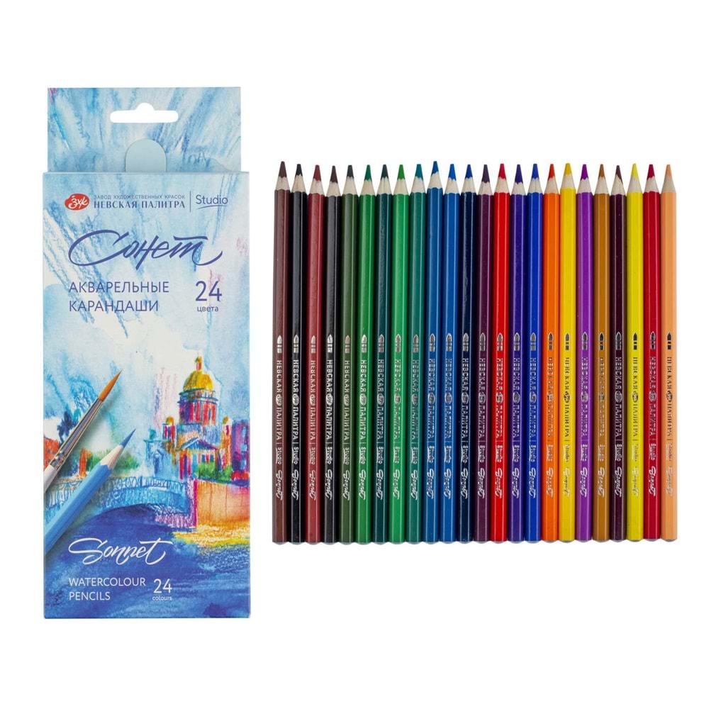 St. Petersburg Sonnet Aquarell Kalem Seti 24 Renk