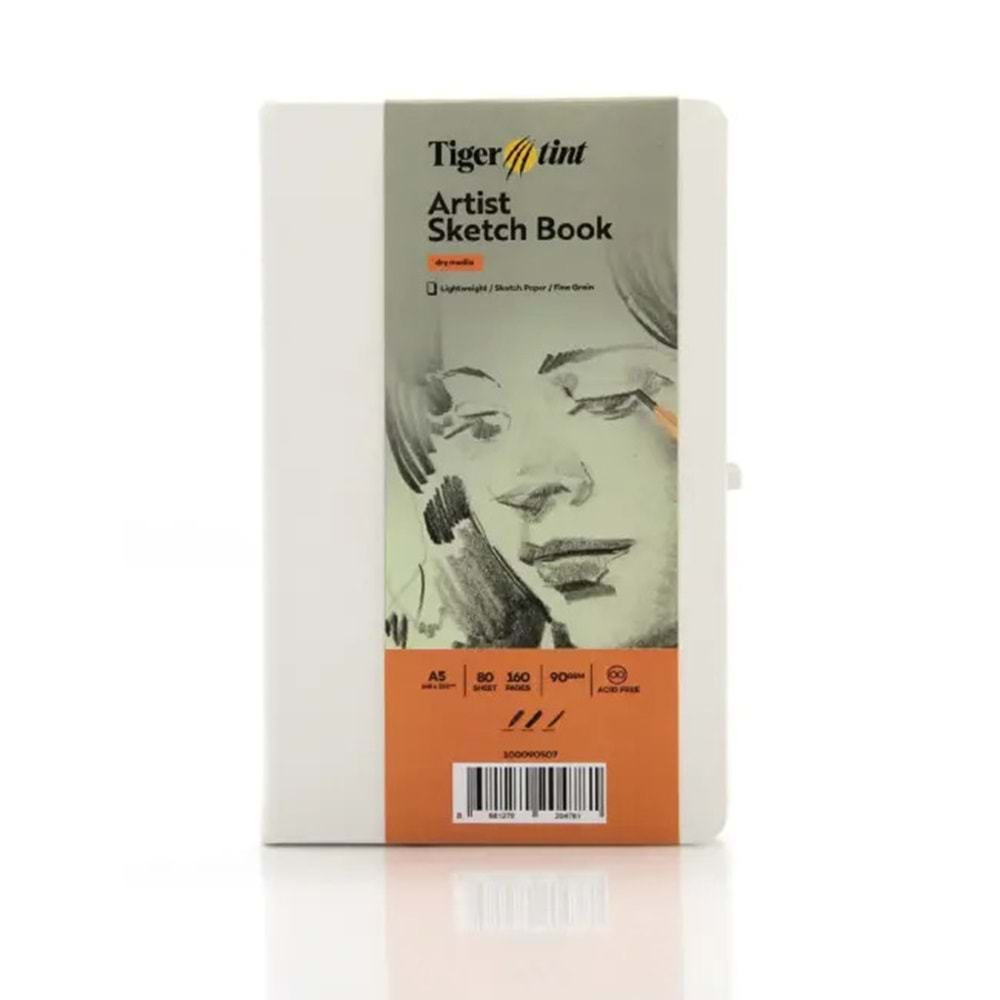 Tigertint Eskiz Defteri Sert Kapak 90gr. A5 80 Yaprak Beyaz