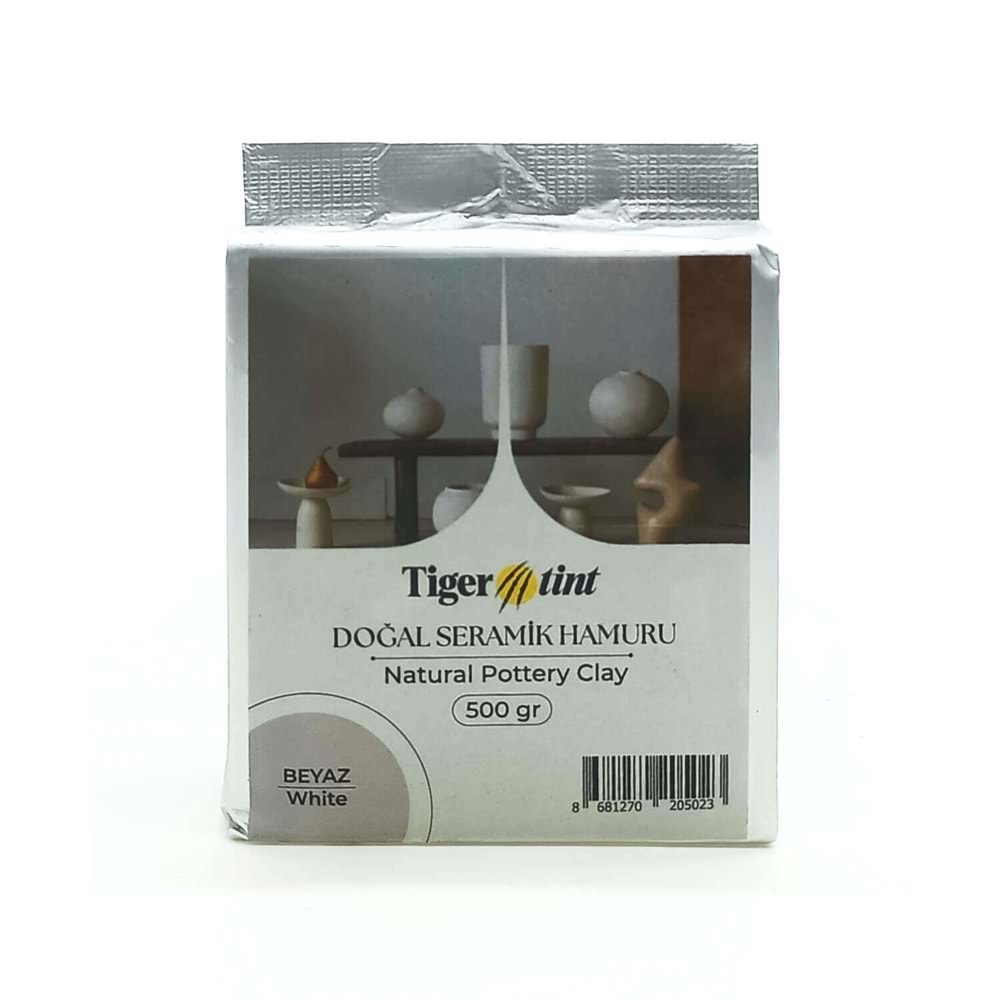Tigertint Doğal Seramik Hamuru 500 gr Beyaz