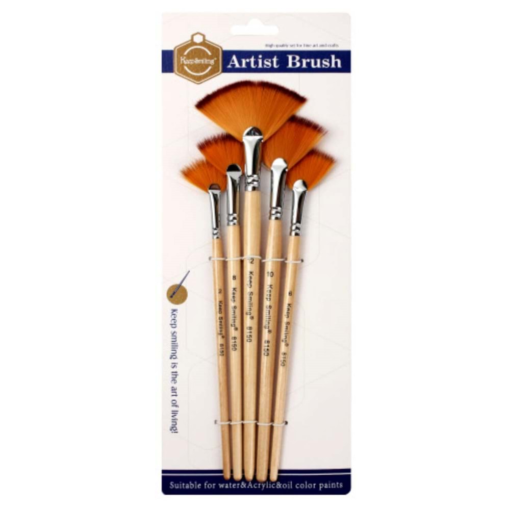 Keep Smiling Sentetik Yelpaze Fırça Seti 5'li 8150