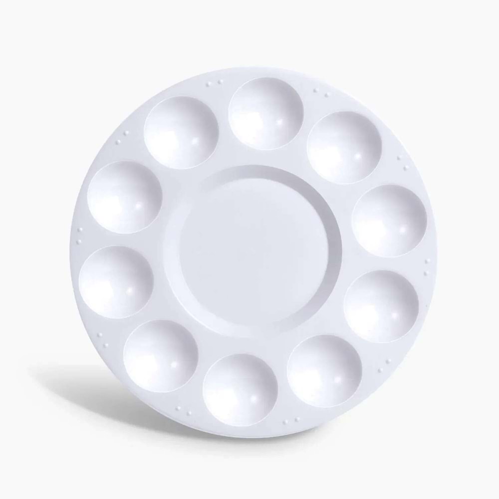 Art Tuval Plastik Yuvarlak Palet 10 Godeli 17cm F0071