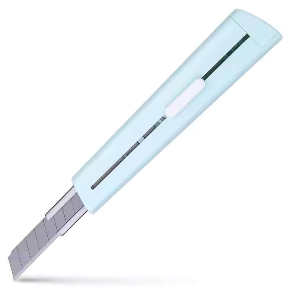 Deli Plastik Kaplı Metal Dar Maket Bıçağı 9 mm E2038 Minti Yeşil