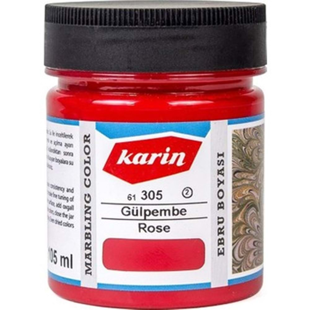 Karin Geleneksel Ebru Boyası 305 Gülpembe 105 Ml