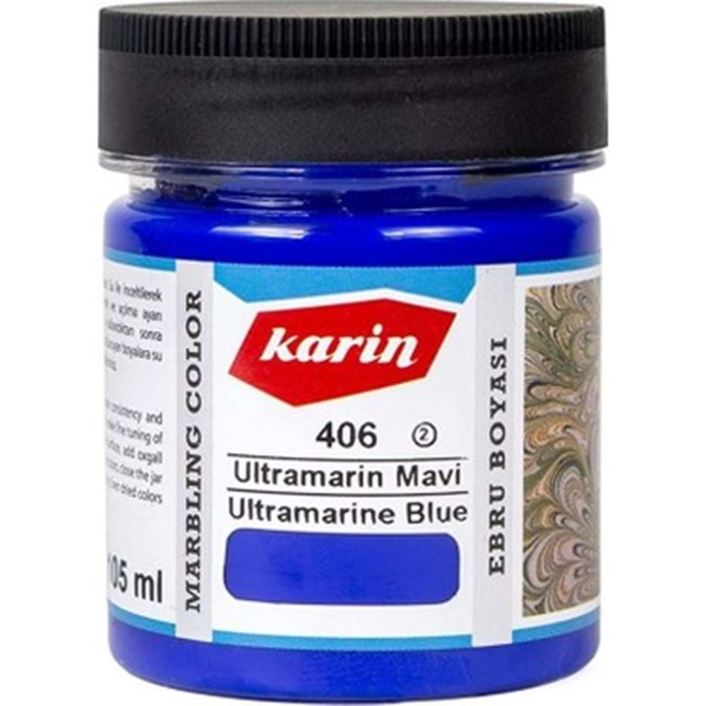 Karin Geleneksel Ebru Boyası 406 Ultramarin Mavi 105 Ml