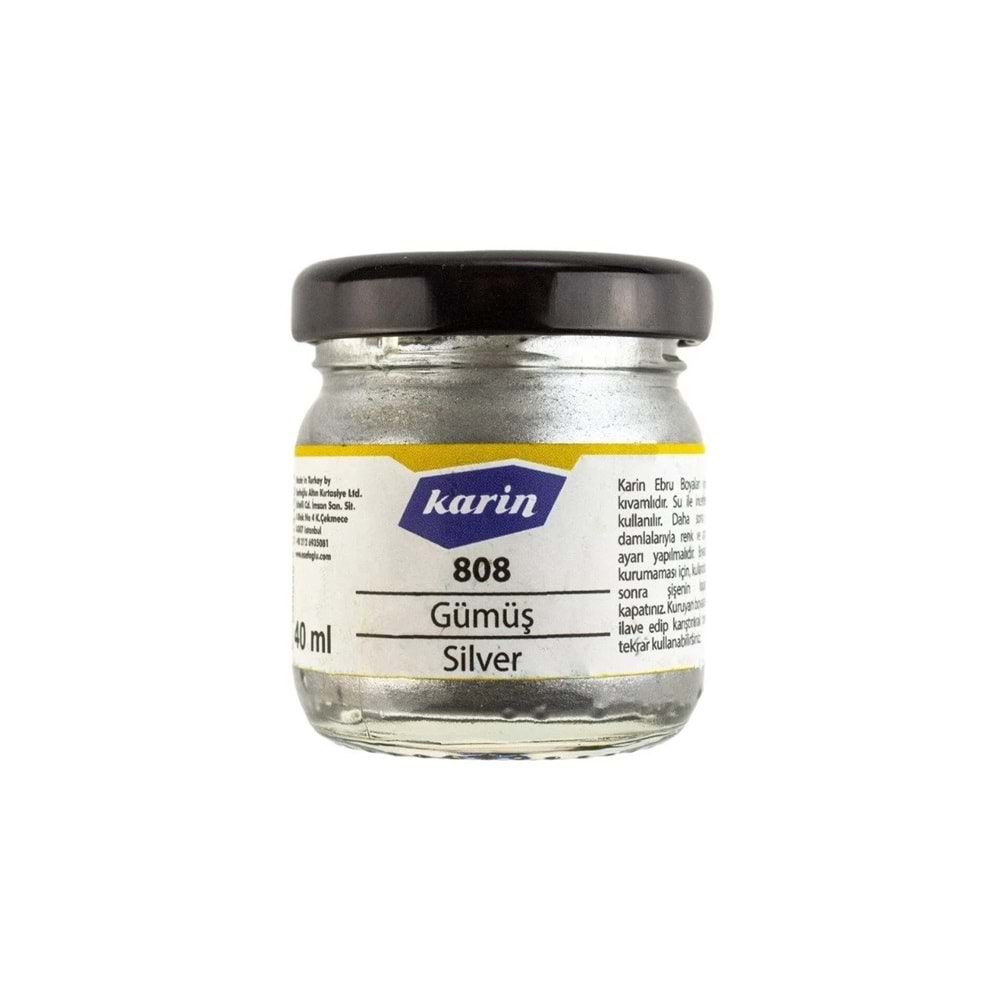 Karin Ebru Boyası 808 Gümüş 40 Ml