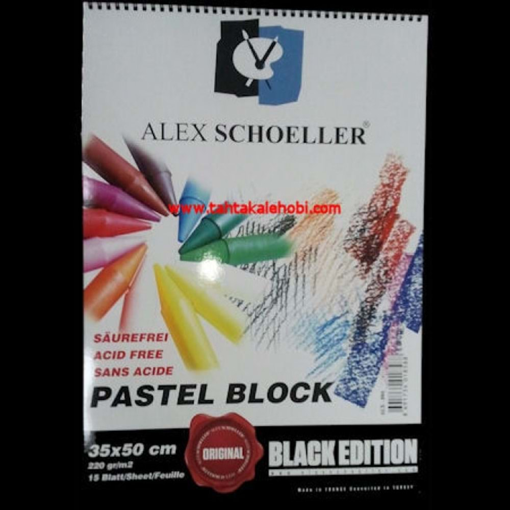 Alex Schoeller Siyah Pastel Blok 35x50 cm 220 g 15 Yaprak