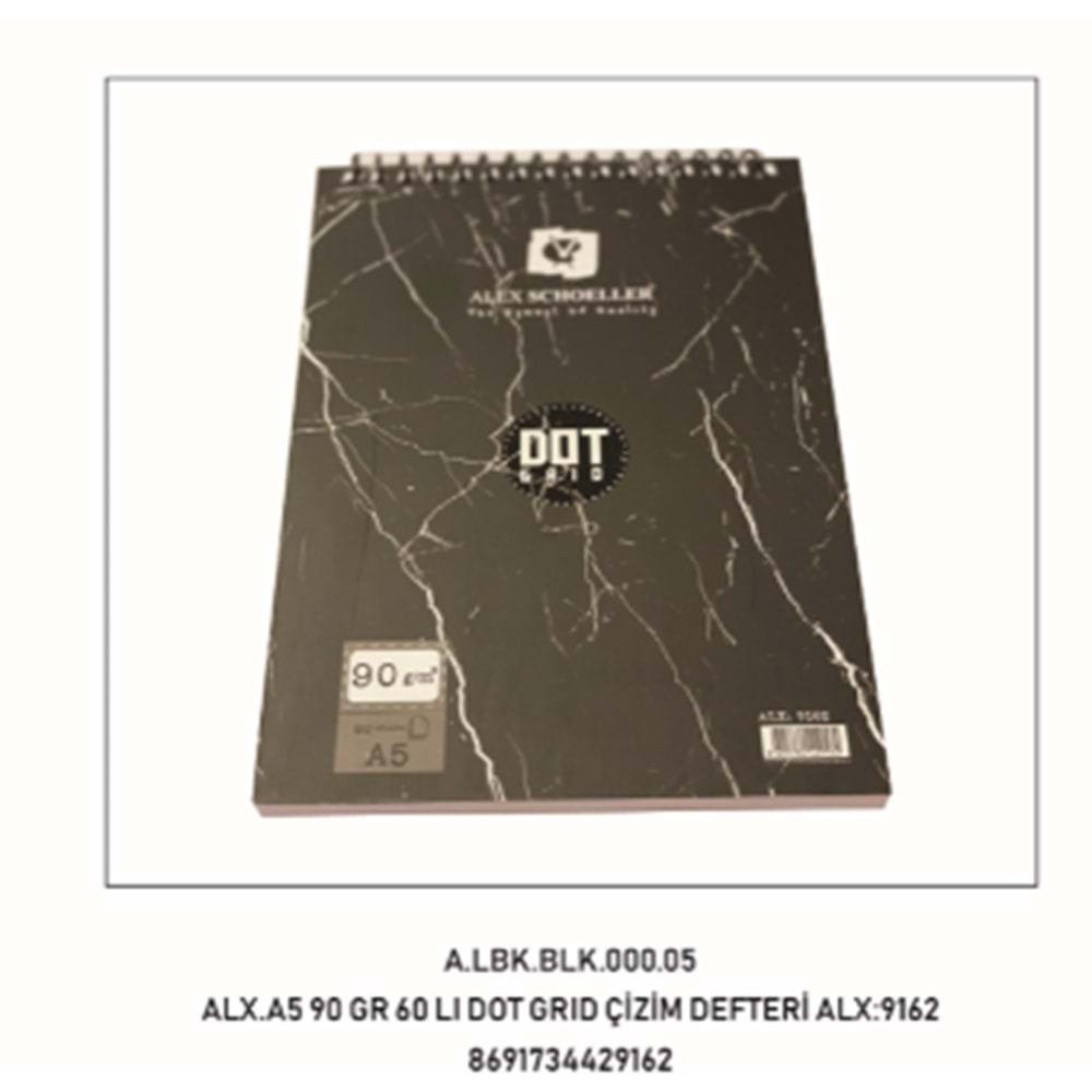 Alex Schoeller Dot Grid Noktalı Defter A5 90 gr 60 yp