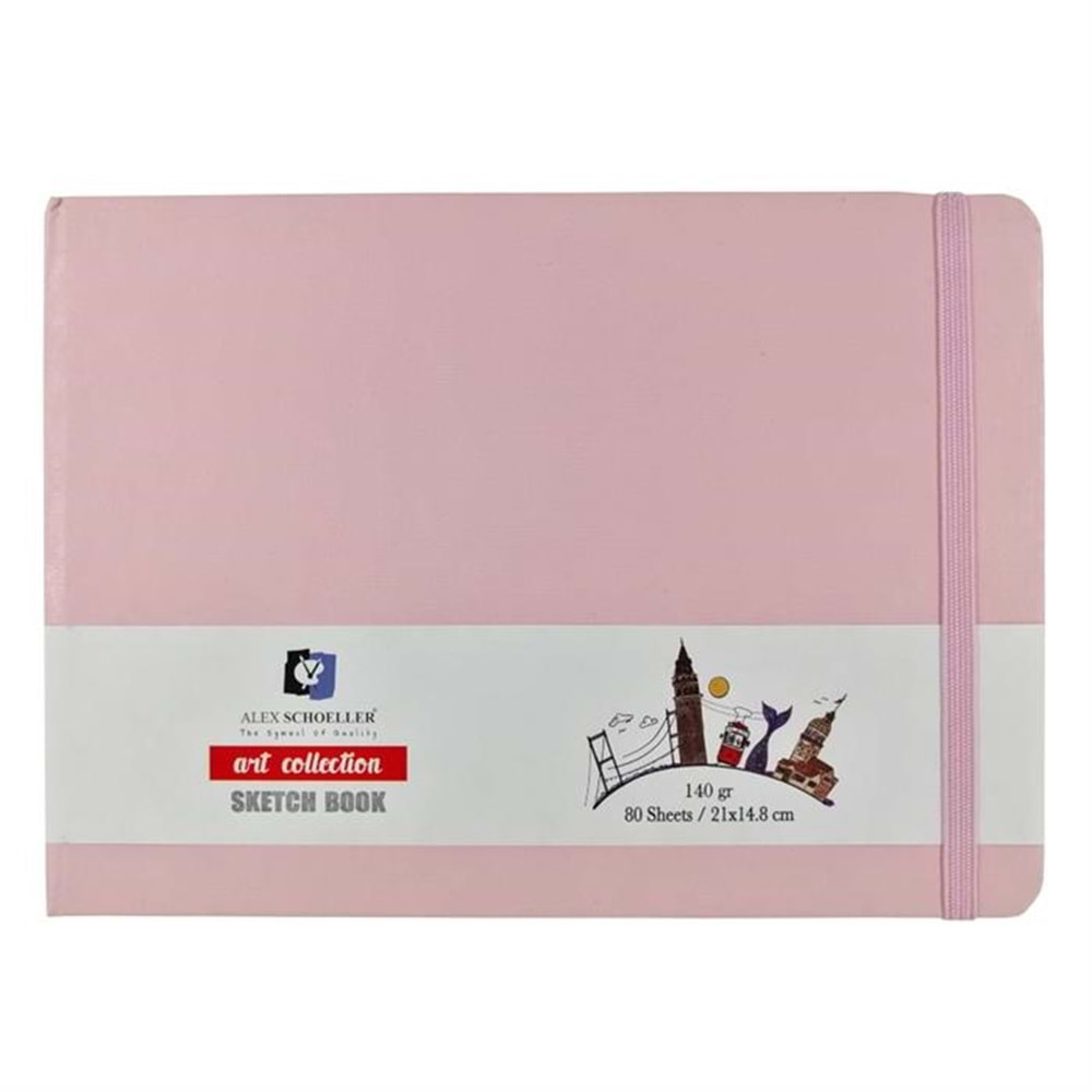 Alex Schoeller Art Collection Sketch Book Eskiz Defteri Pembe 140 g 21x14,8 cm 80 Yaprak9550