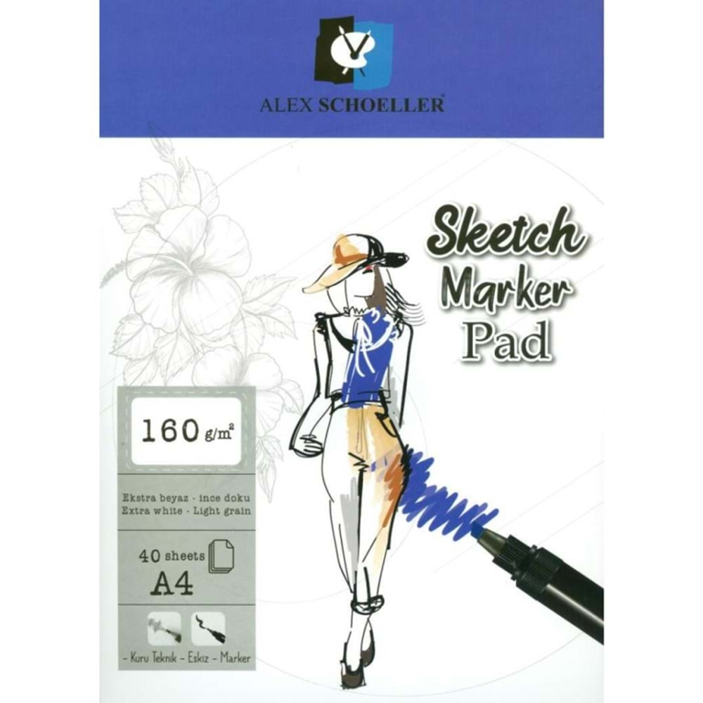 Alex Schoeller A4 Sketch Marker Pad 160 g 40 Yaprak