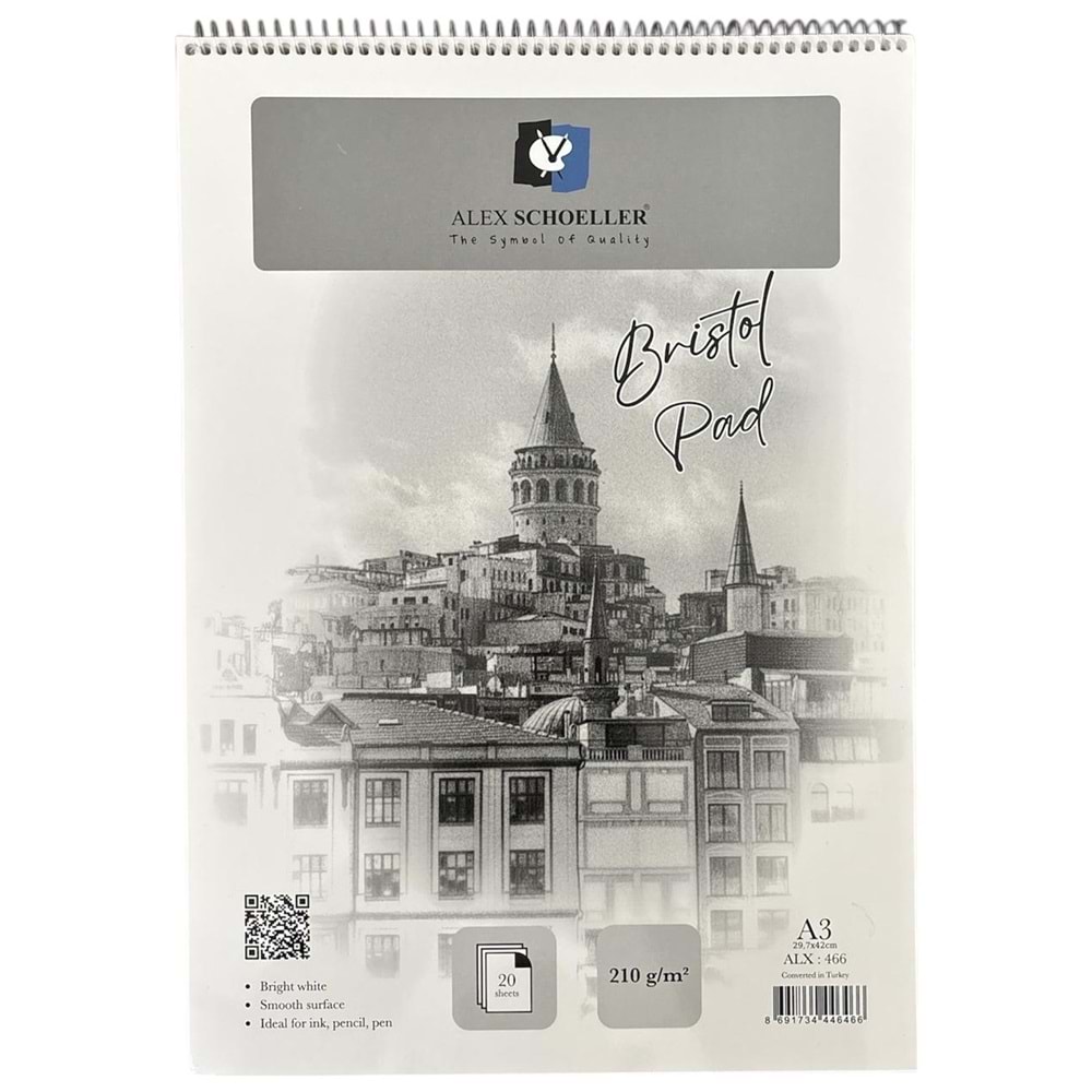 Alex Schoeller A3 210 gr Spiralli Bristol Pad 20 Yp. ALX466