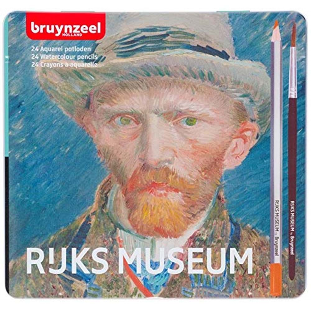 Bruynzeel Ruks Museum Aquarell Suluboya Kalemi 24 Renk Metal Kutulu