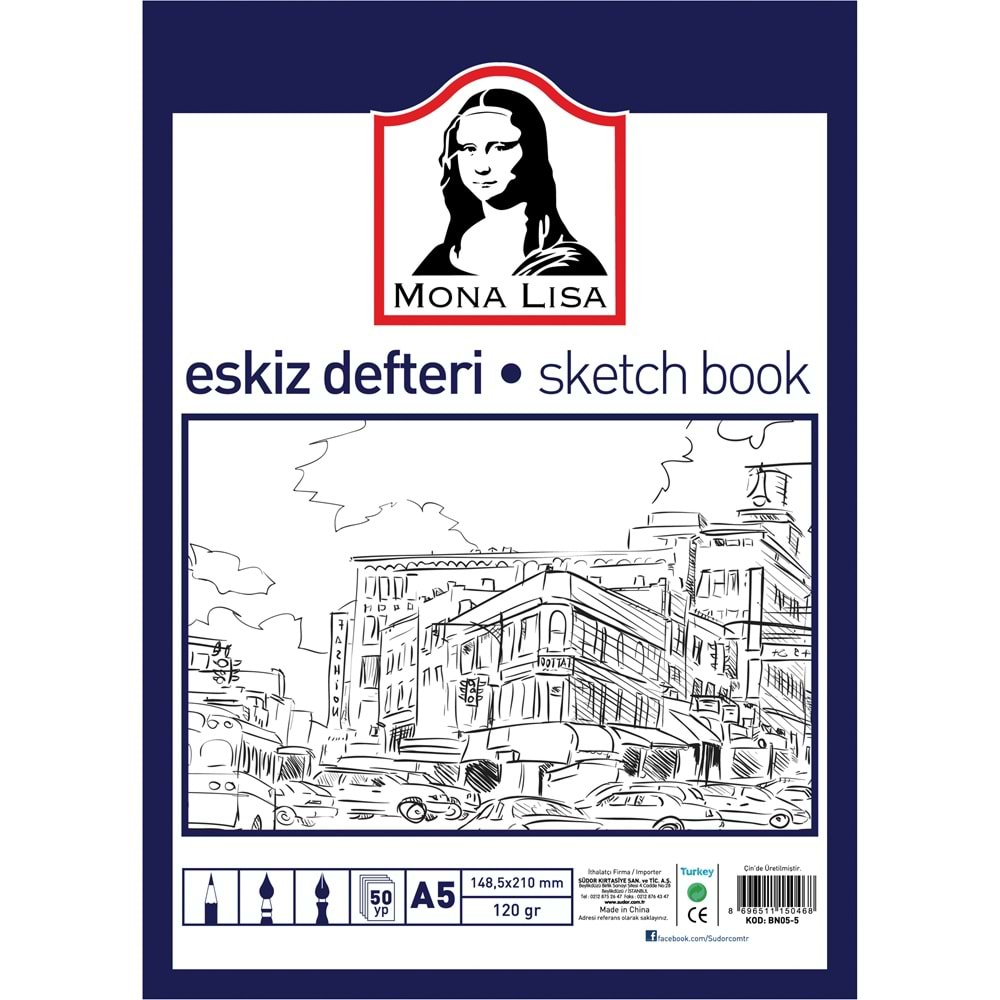 Monalisa Eskiz Defteri A5 120 g 50 yp