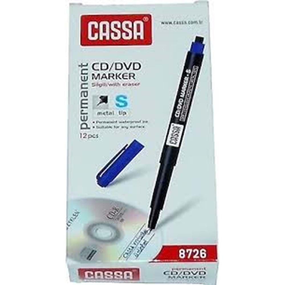 Cassa Asetat Kalemi Permanent Kalem Cd Dvd Mavi S