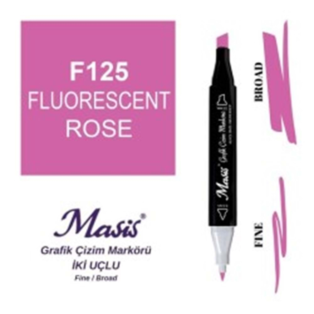 Masis Twin Markör Floresan Gül Rengi ÇM-125-Marker Kalem