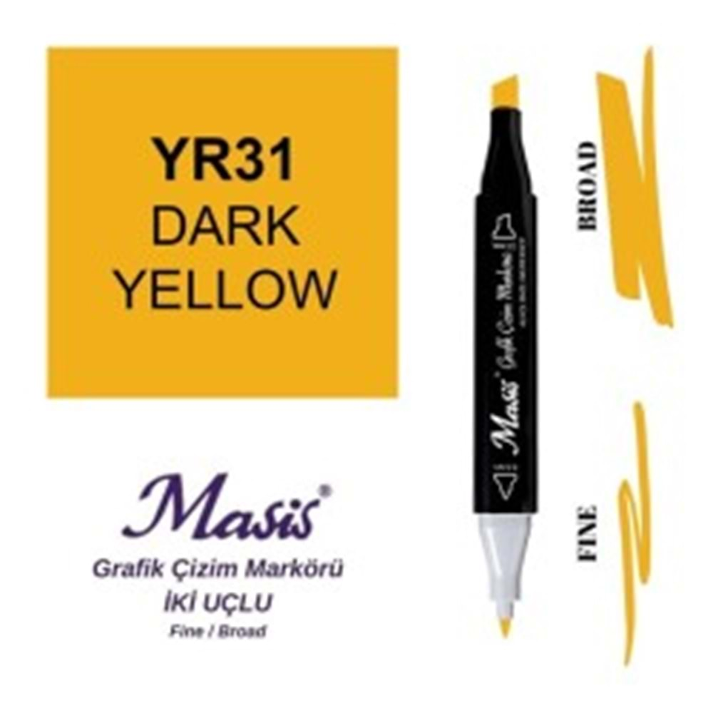 Masis Twin Markör Yoğun Sarı ÇM-31-Marker Kalem