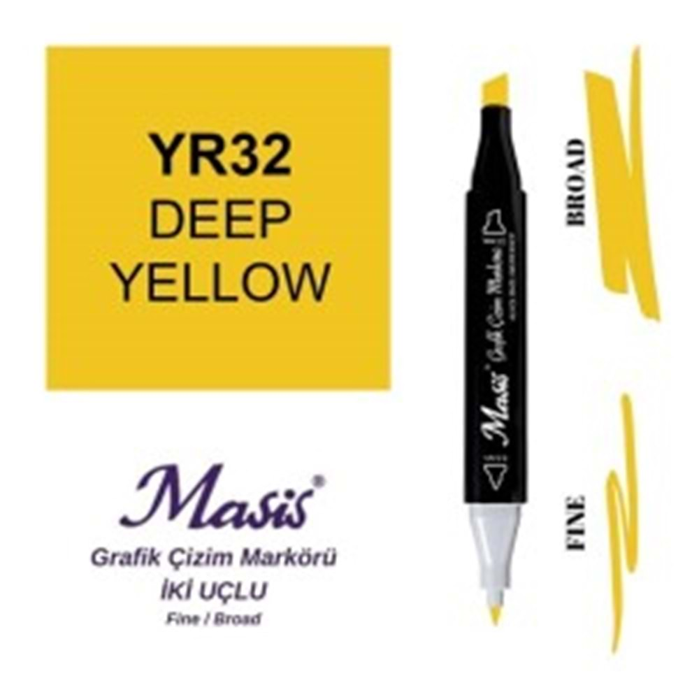 Masis Twin Markör Koyu Sarı ÇM-32-Marker Kalem